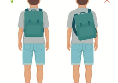 Right way to wear a backpack